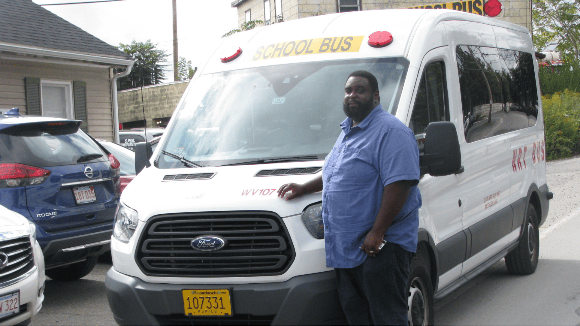 NRT school bus providing safe transportation for Massachusetts student athletes under district sports transportation contracts